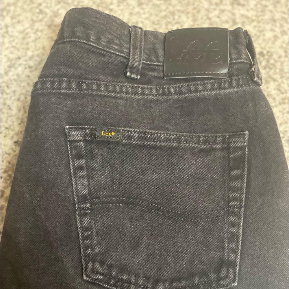 Mens LEE black worn wash denim